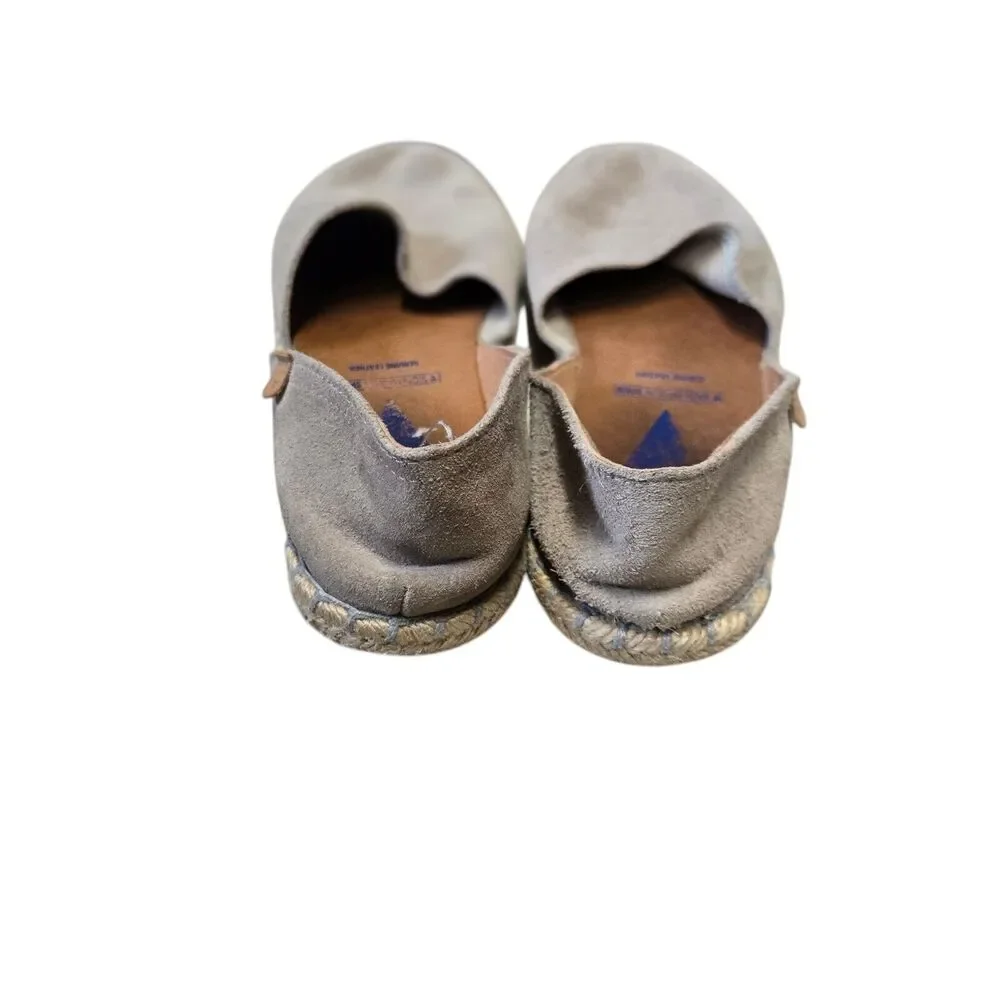 Verbenas‎ Gray Suede Espadrille Loafers Sz 39 Slip-On Casual Flats